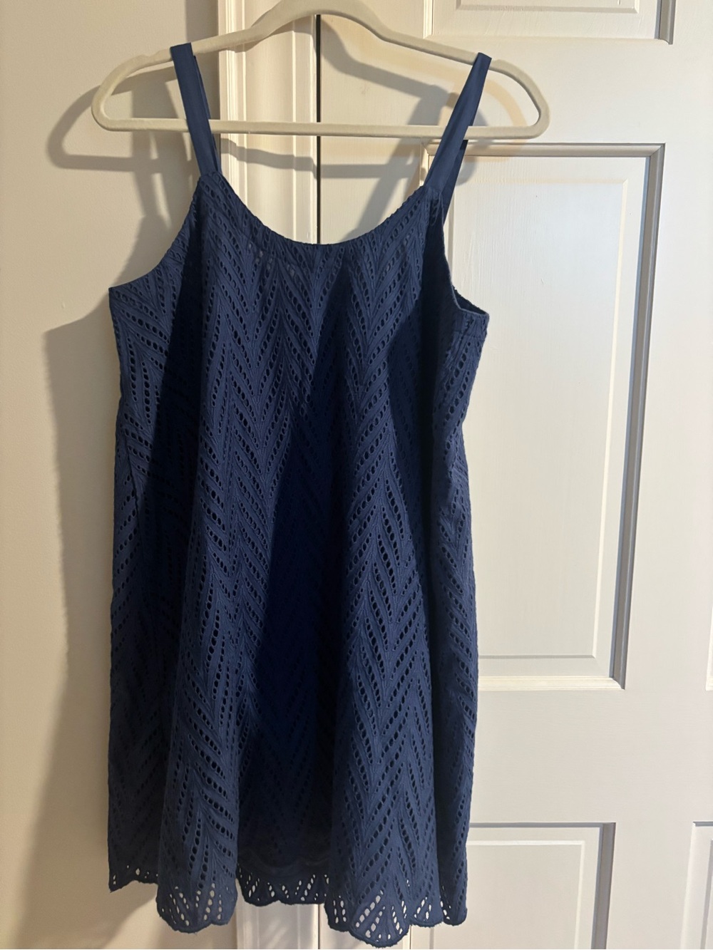 Women’s Navy Eyelet Mini Dress - Unbranded